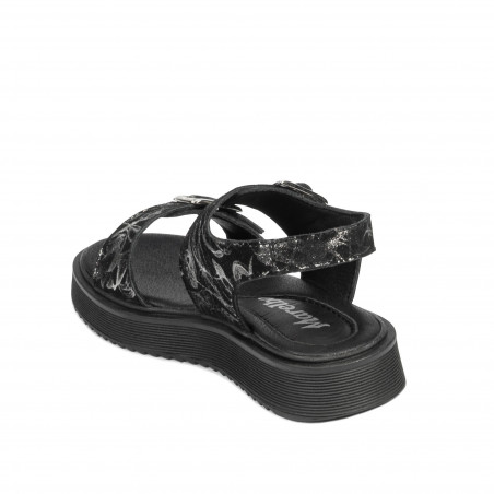 Kindersandalen 529 schwarz+silber