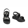 Kindersandalen 529 schwarz+silber