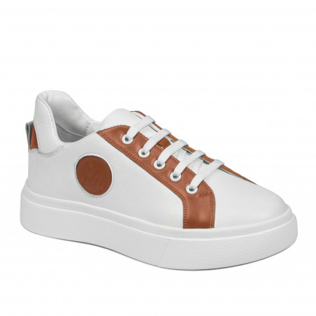 Damen-Sportschuhe 6073 weiß+camel