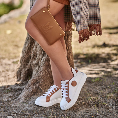 Damen-Sportschuhe 6073 weiß+camel lifestyle