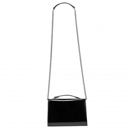 Damenschultertasche 013g 01 Lack schwarz