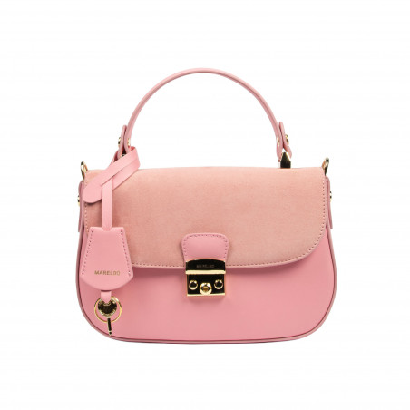 Damentasche Handtasche 022g rose kombiniert