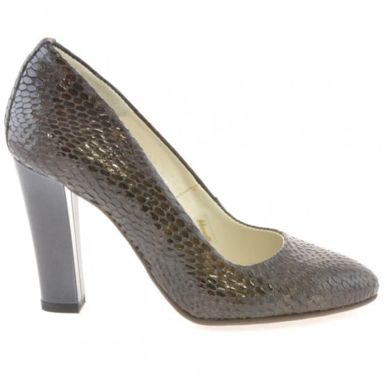 Damen elegante Schuhe 1214 Croco Braun Damen elegante Schuhe 1214 Croco Braun