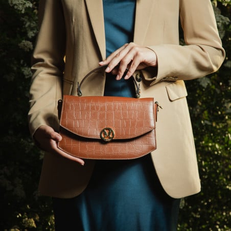 Damentasche Handtasche 023g Croco Camel lifestyle
