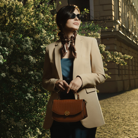 Damentasche Handtasche 023g Croco Camel lifestyle