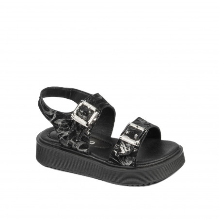Kleinkinder Sandalen 81c schwarz+silber