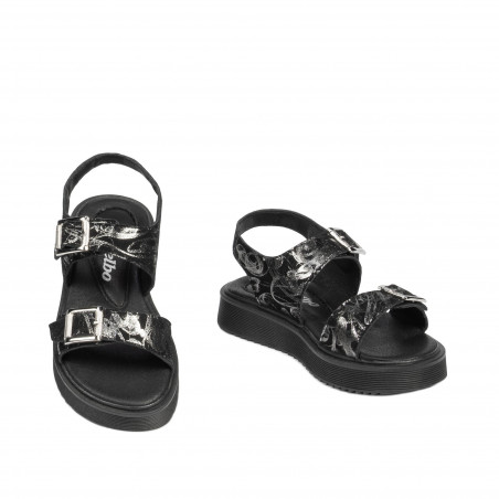 Kleinkinder Sandalen 81c schwarz+silber