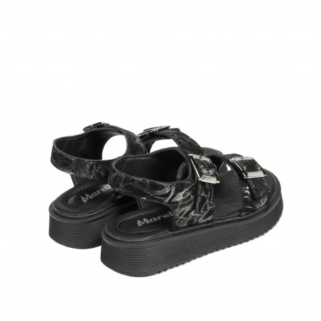 Kleinkinder Sandalen 81c schwarz+silber