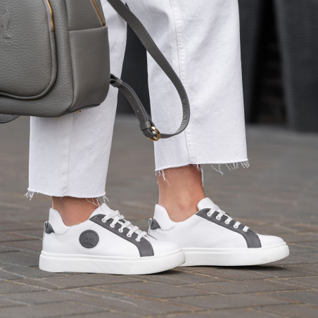 Damen Sportschuhe 6073 weiß+grau lifestyle