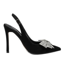 Damensandalen 1316 schwarz Veloursleder