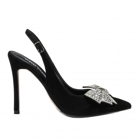 Damensandalen 1316 schwarz Veloursleder