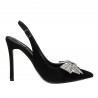 Damensandalen 1316 schwarz Veloursleder