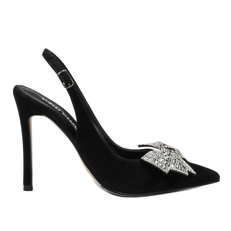 Damensandalen 1316 schwarz Veloursleder