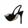 Damensandalen 1316 schwarz Veloursleder