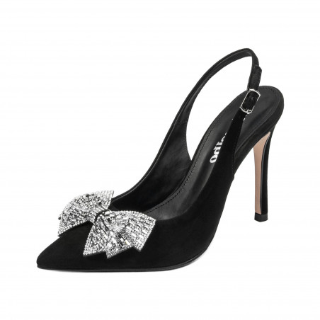 Damensandalen 1316 schwarz Veloursleder