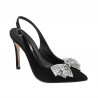 Damensandalen 1316 schwarz Veloursleder