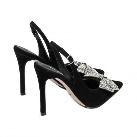 Damensandalen 1316 schwarz Veloursleder
