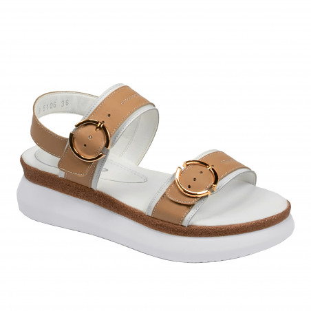 Damensandalen 5106 weiß+braun