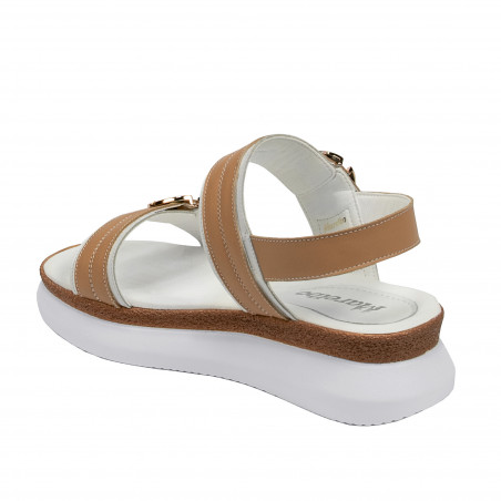 Damensandalen 5106 weiß+braun