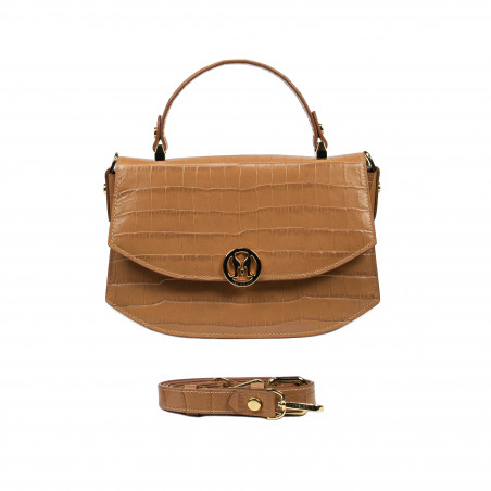 Damentasche 023g Krokodil Braun