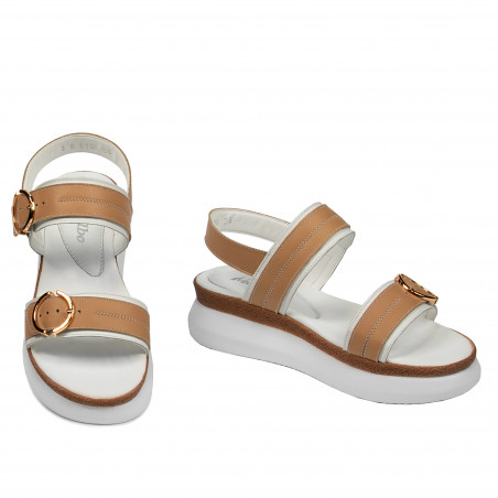 Damensandalen 5106 weiß+braun
