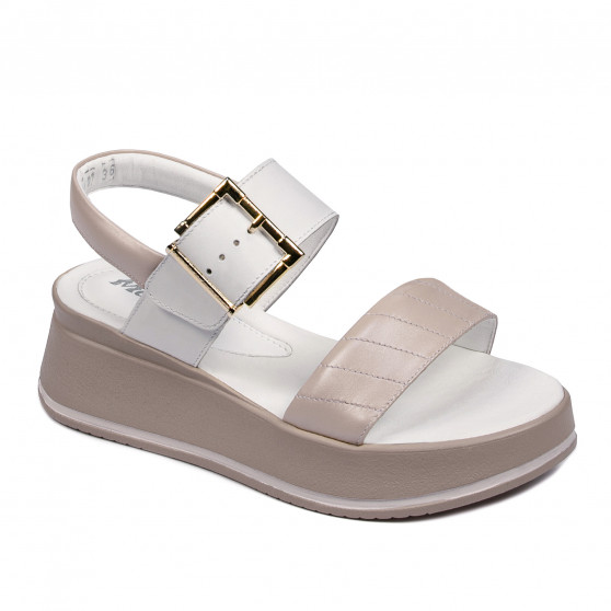 Damen Sandalen 5107 Beige Perlmutt kombiniert Damen Sandalen 5107 Beige Perlmutt kombiniert