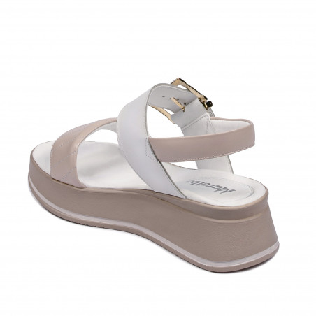Damen Sandalen 5107 Beige Perlmutt kombiniert