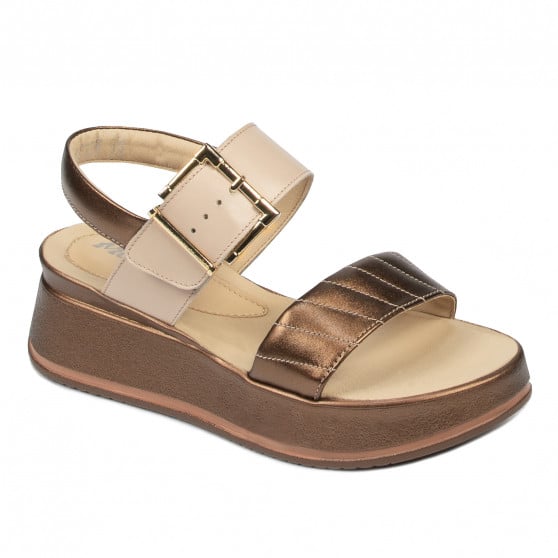 Damensandalen 5107 in Kupfer kombiniert Damensandalen 5107 in Kupfer kombiniert