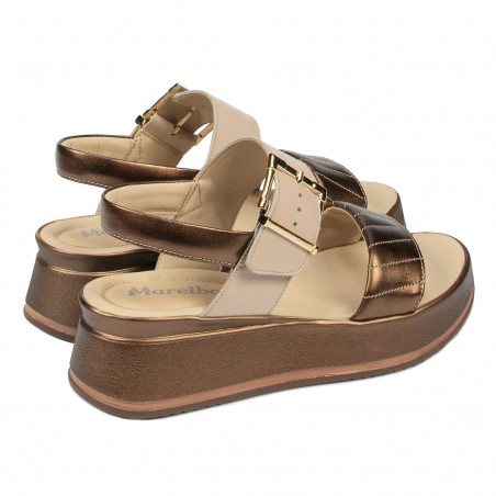 Damensandalen 5107 in Kupfer kombiniert