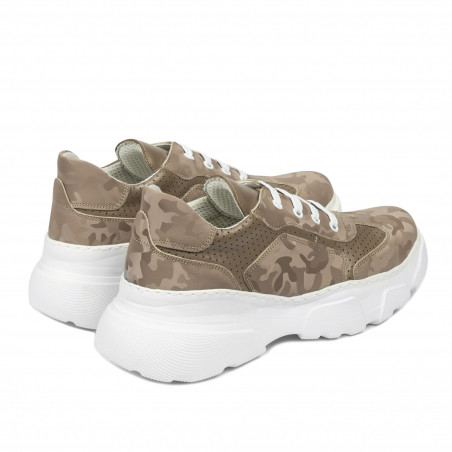 Damensportschuhe 6053 Cappuccino kombiniert Camouflage
