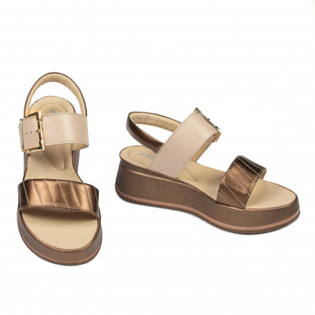 Damensandalen 5107 in Kupfer kombiniert