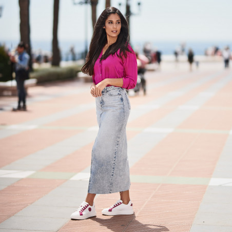 Damen-Sneaker 6073 weiß+fuchsia lifestyle