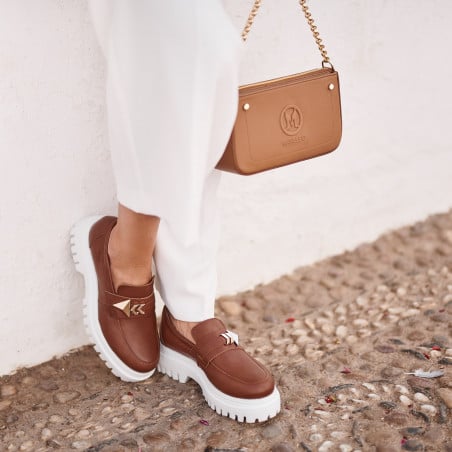 Damen Umhängetasche 024g Biz Braun Cognac