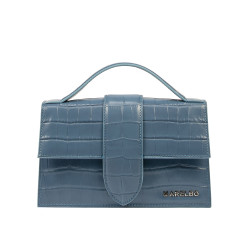 Damentasche Schultertasche 028g 01 Krokodil Blau