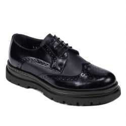 Elegante Herrenschuhe 972 Lack Indigoblau kombiniert
