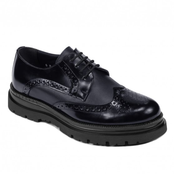 Elegante Herrenschuhe 972 Lack Indigoblau kombiniert Elegante Herrenschuhe 972 Lack Indigoblau kombiniert