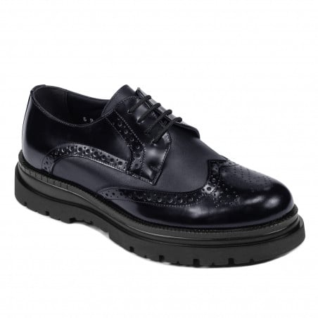 Elegante Herrenschuhe 972 Lack Indigoblau kombiniert