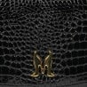 Damentasche zum Umhängen 029g Kroko-Lack Schwarz