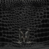 Damentasche Schultertasche 029g 01 Croco Lack Schwarz