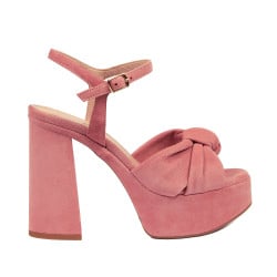 Damensandalen 1310 Rosa Veloursleder