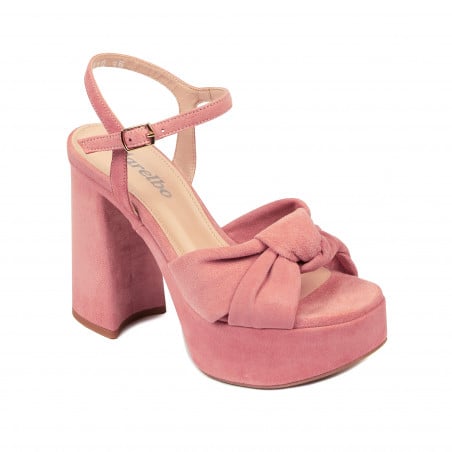 Damensandalen 1310 Rosa Veloursleder