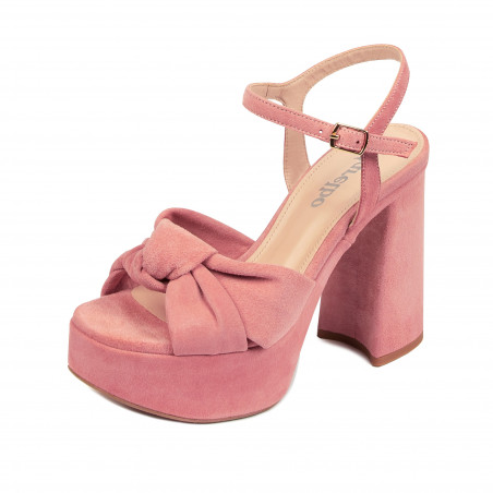 Damensandalen 1310 Rosa Veloursleder