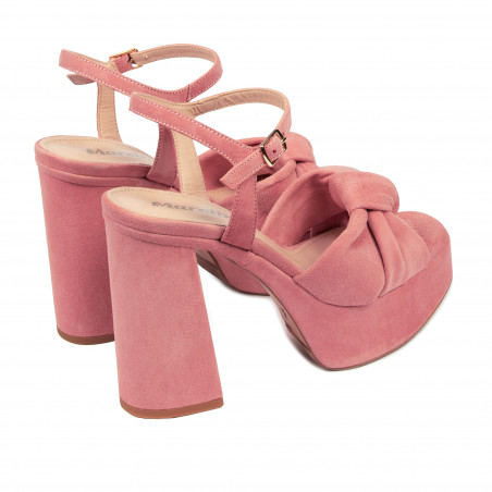 Damensandalen 1310 Rosa Veloursleder