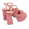 Damensandalen 1310 Rosa Veloursleder