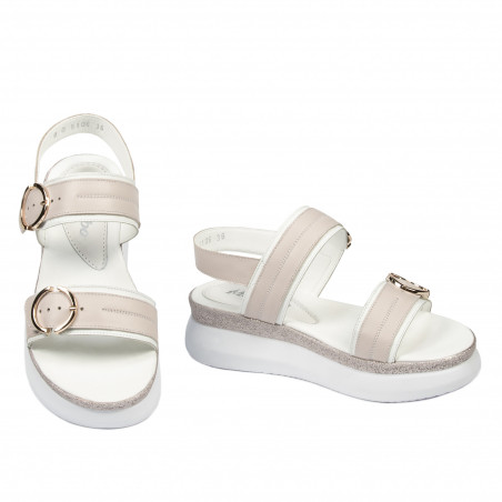 Damen Sandalen 5106 weiß+elfenbein