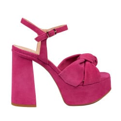 Damensandalen 1310 Rosa Velours 01