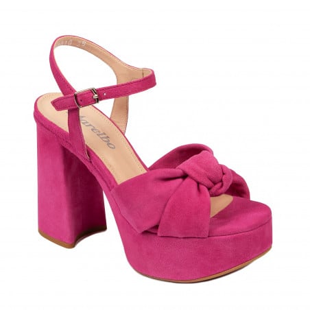 Damensandalen 1310 Rosa Velours 01