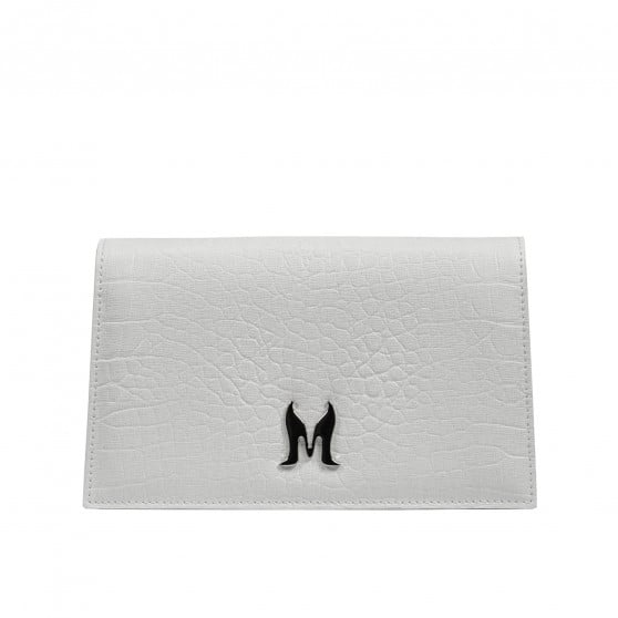 Damentasche Schultertasche 029g 01 Krokodil Weiß Damentasche Schultertasche 029g 01 Krokodil Weiß