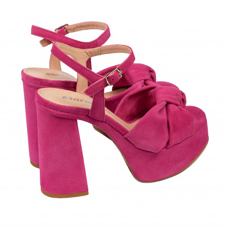 Damensandalen 1310 Rosa Velours 01