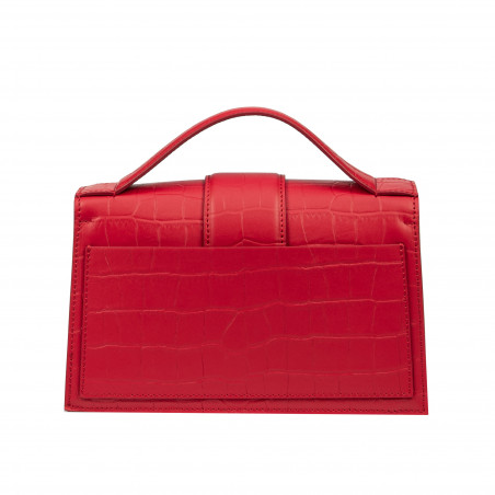 Damen Schultertasche 028g Kroko rot
